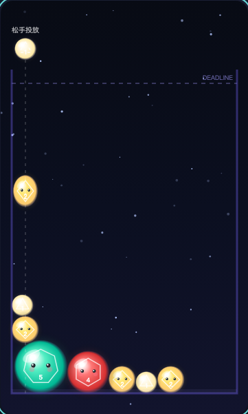 Actual Starling Pop gameplay: different tiers stacked below the deadline
